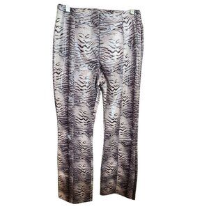 Womans Collusion Animal Print Pants Faux Snakeskin Flare Sz 6 Gray Black JJ4065